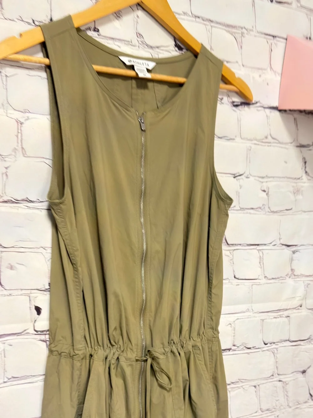 Athleta Jumpsuit Womens Green Wide Leg Athleisure Travel Lightweight Utility M - Picture 4 of 10